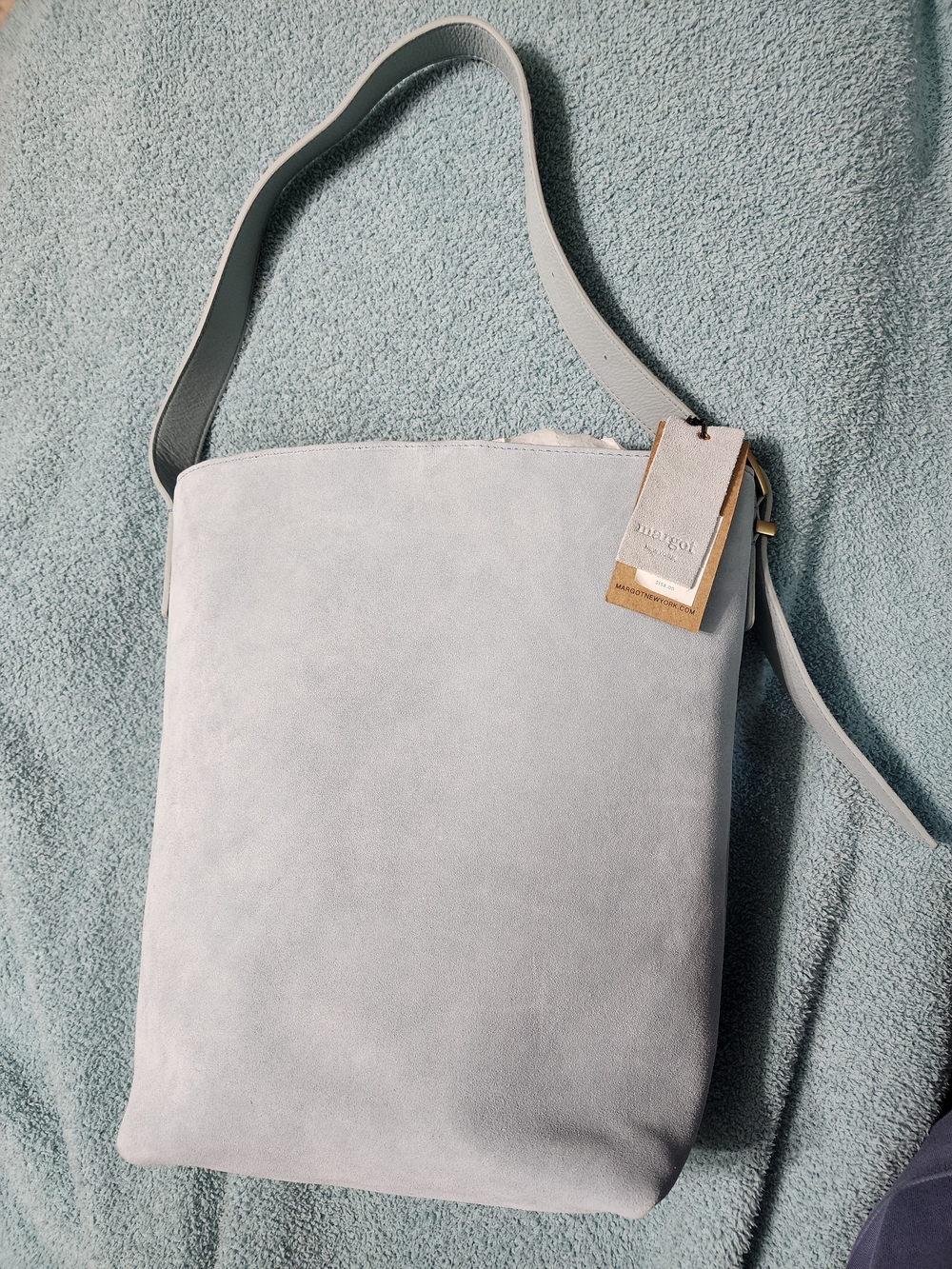 Margot New York Suede Bag in Light Blue
